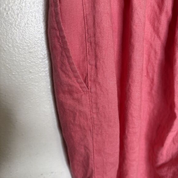 Marsh Landing Pink Linen Pull On Pants Lagenlook Beach Casual Women’s Small - Picture 9 of 9